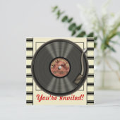 ヴィンテージ·ビニル·レコード·パーティの招待状 招待状 (スタンド正面)