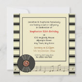 ヴィンテージ·ビニル·レコード·パーティの招待状 招待状 (裏面)