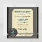 ヴィンテージ·ビニル·レコード·パーティの招待状 招待状 (裏面)