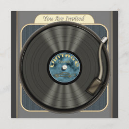 ヴィンテージ·ビニル·レコード·パーティの招待状 招待状