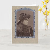 ヴィンテージ・ビューティフル・チャイルド・バースデー・グリーティング カード (黄色い花)