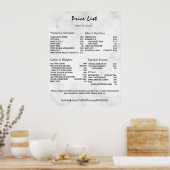 ヴィンテージ ビューティー サロン 料金表 ポスター (キッチン)