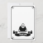 ヴィンテージ ビリヤード バースデー パーティー プール テーマ ホワイト 招待状 (裏面)