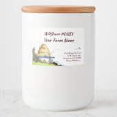 ヴィンテージ ビーウィーブ カスタム ハニー ビー 3" x 2" フードラベル (正面)