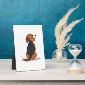 ヴィンテージ・ビーグル犬の後ろ姿イラスト  愛犬家 フォトプラーク (側面)