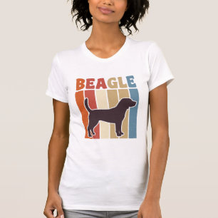 ヴィンテージ ビーグル 犬 レトロ ストライプ ベクター デザイン 1 Tシャツ