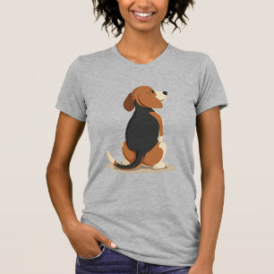 ヴィンテージ ビーグル 犬 後ろ姿 イラスト ペット ラブ Tシャツ