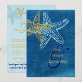 ヴィンテージ ビーチ ウェディング 招待状 (正面/裏面)