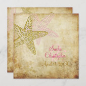 ヴィンテージ ビーチ ウェディング 招待状/斑点のストック 招待状 (正面/裏面)