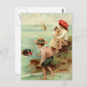 ヴィンテージ-ビーチ ポストカード (正面/裏面)