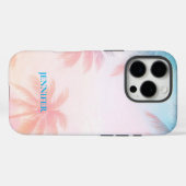 ヴィンテージ ビーチ 日没 ヤシの木 パステル             Case-Mate iPhoneケース (裏面 (横))