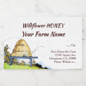 ヴィンテージ ビーハイブ カスタム ハニー ビー 3" x 2" フードラベル (シングルラベル)