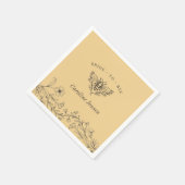 ヴィンテージ ビー ワイルドフラワー イエロー シャワー スタンダードカクテルナプキン (角)