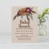 ヴィンテージ ビー 向日葵の花束 ベイビー シャワー 招待状 (スタンド正面)