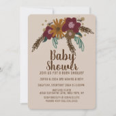 ヴィンテージ ビー 向日葵の花束 ベイビー シャワー 招待状 (正面)