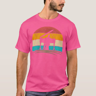 ヴィンテージ ピアニスト レトロ 70年代風 ダストレス ピアノ プレーヤー Tシャツ