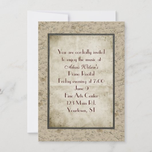 ヴィンテージ・ピアノ・リサイタル 招待状 (正面)