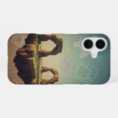 ヴィンテージ ピクセルアーケード ファンタジー 高原 iPhone 16ケース (裏面横)