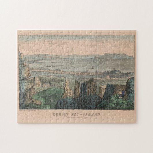 ヴィンテージ·ピクトリアル·マップ·オブ·ダブリン·ベイ·アイルランド（1907年） ジグソーパズル (横)
