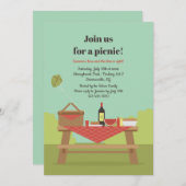 ヴィンテージ ピクニック ご招待 招待状 (正面/裏面)