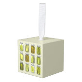 ヴィンテージ ピクルス好きのための瓶詰めピクルス クリスマス キューブオーナメント (正面アングル)