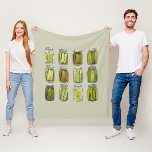 ヴィンテージ ピクルス好きのための瓶詰めピクルス クリスマス フリースブランケット (インサイチュ)