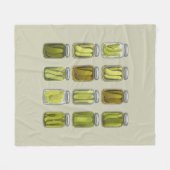 ヴィンテージ ピクルス好きのための瓶詰めピクルス クリスマス フリースブランケット (正面(横))