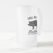 ヴィンテージ·ピグ·グリルのマスターbbqパーティー·ビール·マグ·ギフト フロストグラスビールジョッキ (正面右)