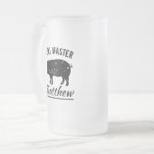 ヴィンテージ·ピグ·グリルのマスターbbqパーティー·ビール·マグ·ギフト フロストグラスビールジョッキ (正面左)