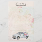 ヴィンテージ ピックアップ トラック ラスティック ウォーターカラー 便箋 (正面)