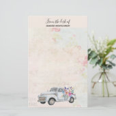 ヴィンテージ ピックアップ トラック ラスティック ウォーターカラー 便箋 (スタンド正面)