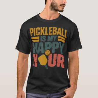 ヴィンテージ・ピックルボールは私のハッピーアワー レトロプレイヤーG Tシャツ