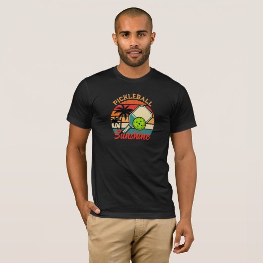 ヴィンテージ ピックルボール サンシャイン クラブ レトロ パドル Tシャツ (正面フル)