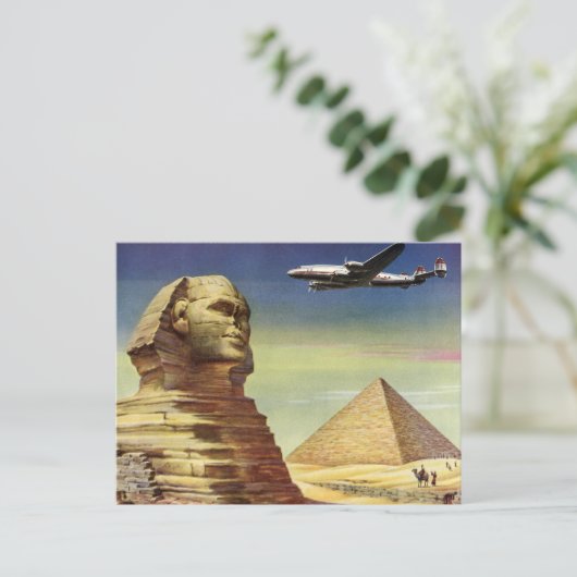 ヴィンテージ・ピラミッ素晴らしド，エジプトギザのスフィンクス ポストカード (スタンド正面)