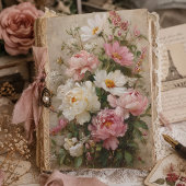 ヴィンテージ ピンクと白の芍薬の花束 デコパージュ 薄葉紙
