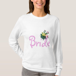 ヴィンテージ ピンクと黄色のバラの花 ブライドシャツ Tシャツ