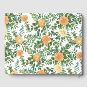 ヴィンテージ ピンクのバラとウェディング ゲストブック (裏面)