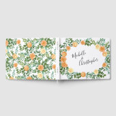 ヴィンテージ ピンクのバラとウェディング ゲストブック (全面)