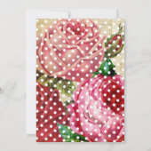 ヴィンテージ ピンクのバラの花のウェディング カップルシャワー 招待状 (裏面)