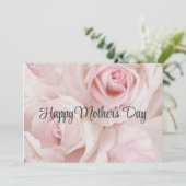 ヴィンテージ ピンクのバラ エレガントな花束 母の日 カード (スタンド正面)
