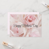 ヴィンテージ ピンクのバラ エレガントな花束 母の日 カード (正面/裏面インサイチュ)