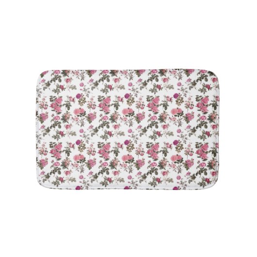 ヴィンテージ ピンクのバラ バスマット (正面)