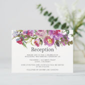 ヴィンテージ ピンクの芍薬の水彩画 ウェディング レセプション 招待状 (スタンド正面)