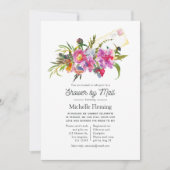 ヴィンテージ ピンクの芍薬の花のウェディングシャワー（郵送） 招待状 (正面)