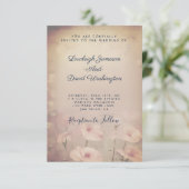 ヴィンテージ ピンクの花のウェディング 招待状 (スタンド正面)