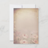ヴィンテージ ピンクの花のウェディング 招待状 (裏面)