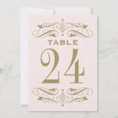 ヴィンテージ ピンク アンティーク フラワーリング ウェディング テーブル ナンバー 招待状 (裏面)