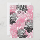 ヴィンテージ·ピンク·アンド·ホワイト·ロ結婚ーズズ 招待状 (裏面)