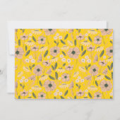 ヴィンテージ ピンク イエロー フローラル カスタム ブライダル シャワー サンキューカード (裏面)