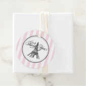 ヴィンテージ ピンク エッフェル塔 パリ ブライダル シャワー フェイバータグ (インサイチュ)